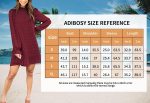 Adibosy Women's Dress Long Sleeve Swiss Dot Mini Dresses Round Neck Loose Chiffon Casual Short Dress - Image 6